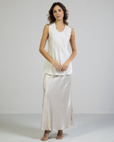 NEW | Satin Maxi Skirt | Light Beige