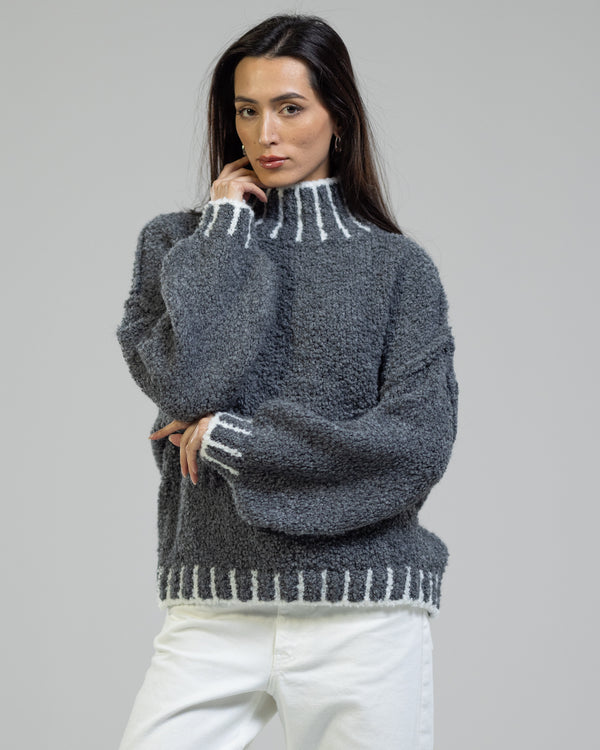 NEW | Iris Sweater | Charcoal | Alpaca Wool