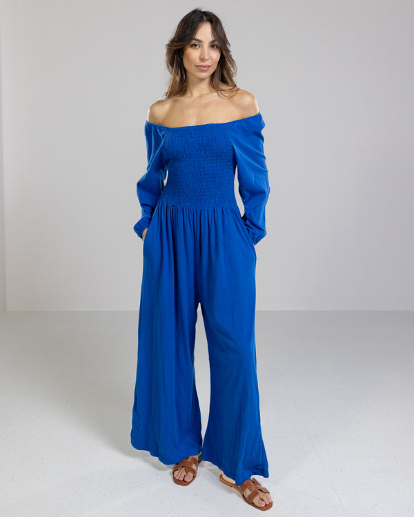 NEW | Amelia Cotton Jumpsuit | Royal Blue