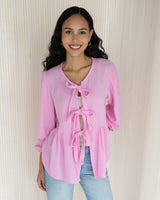 NEW | Seraphina Tie Front Shirt | Light Pink