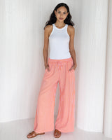 NEW | Sandie Striped Trousers | Tangerine | 100% Linen