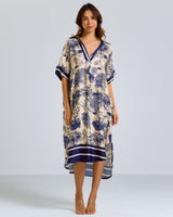 ALMOST GONE | Florence Silk Kaftan Dress | Navy