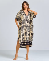 Florence Silk Kaftan Dress | Black