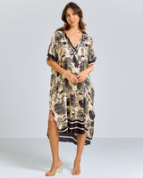 Florence Silk Kaftan Dress | Black