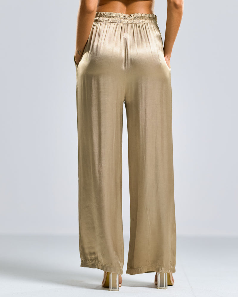 NEW | Caitlin Satin Trousers | Sand