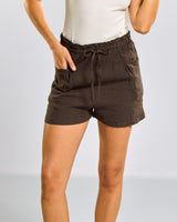 NEW | Kiera Shorts | Espresso Brown | 100% Linen