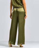 NEW | Caitlin Satin Trousers | Moss Green