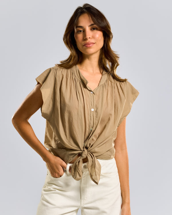 NEW | Jane Tie Up Shirt | Taupe