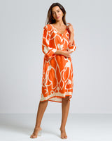 Jasmine Throw On Satin Dress | Orange