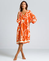 Jasmine Throw On Satin Dress | Orange