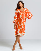 Jasmine Throw On Satin Dress | Orange