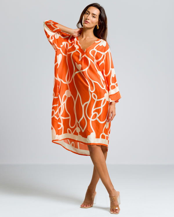 PRE-ORDER | Jasmine Throw On Satin Dress | Orange