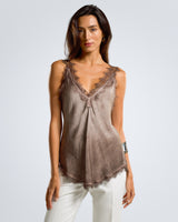 NEW | Elsie Lace Trim Vest | Espresso Brown