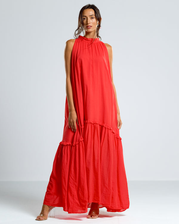 NEW | Maisie Halterneck Dress | Red | 100% Cotton