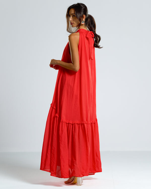 NEW | Maisie Halterneck Dress | Red | 100% Cotton