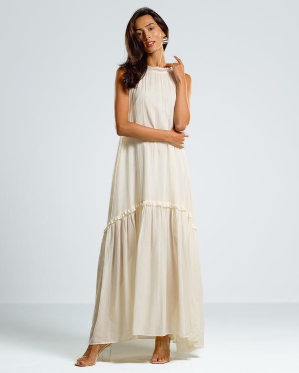 NEW | Maisie Halterneck Dress | Ivory | 100% Cotton