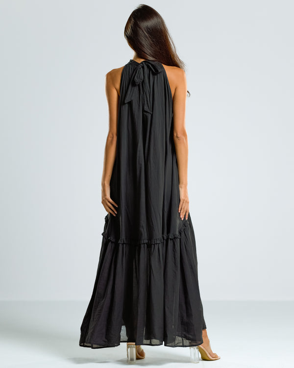 NEW | Maisie Halterneck Dress | Black | 100% Cotton