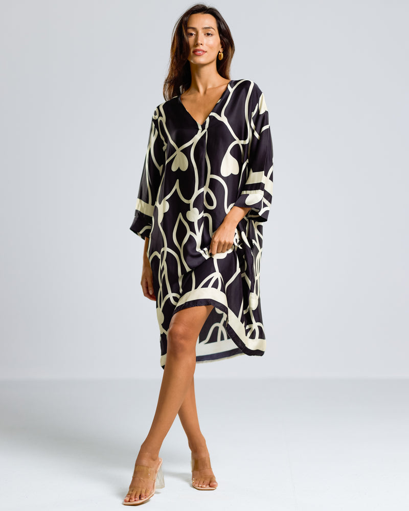 Jasmine Throw On Satin Dress | Black