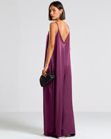 Eliza Lightweight Satin Jumpsuit | Violet