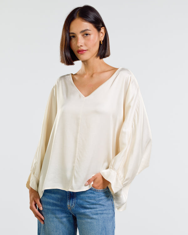 NEW | Eliza Satin Blouse | Ivory