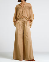 NEW | Gemma Wide Leg Trousers | Camel | 100% Cotton