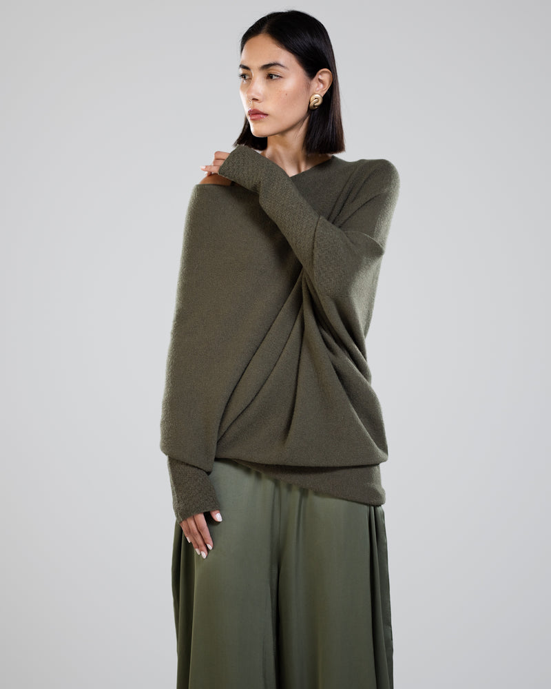 Asymmetric Draped | Khaki