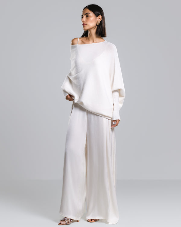 Eliza Satin Jumpsuit | Ivory