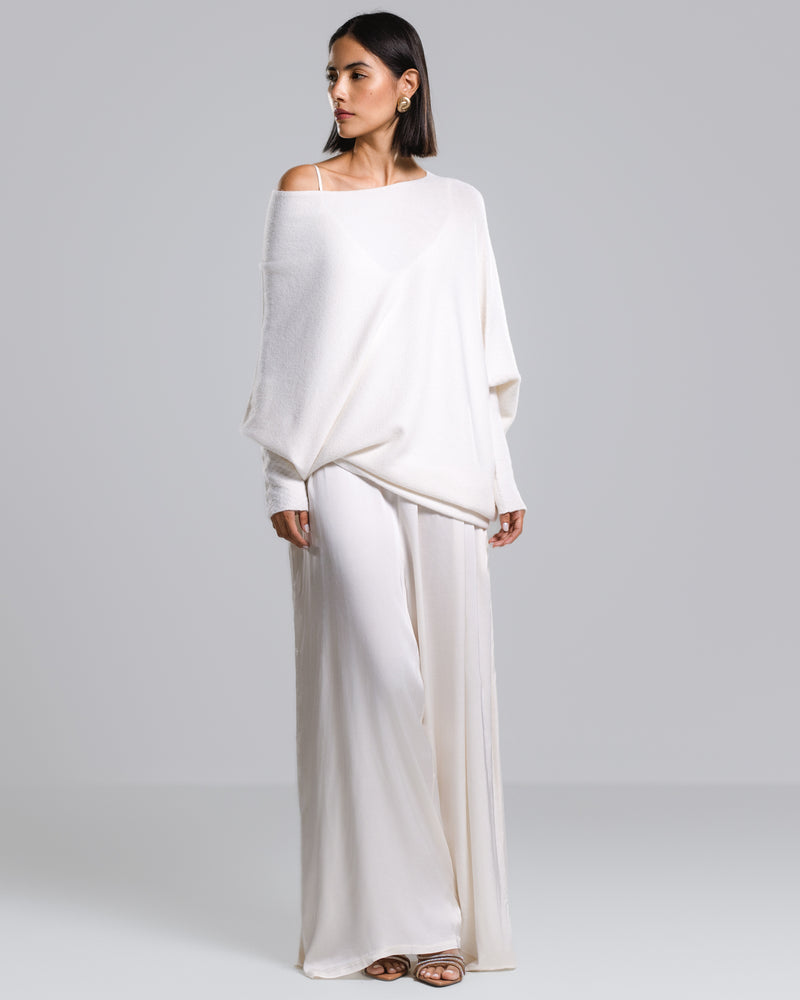 Eliza Satin Jumpsuit | Ivory