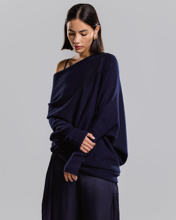 Asymmetric Draped | Navy