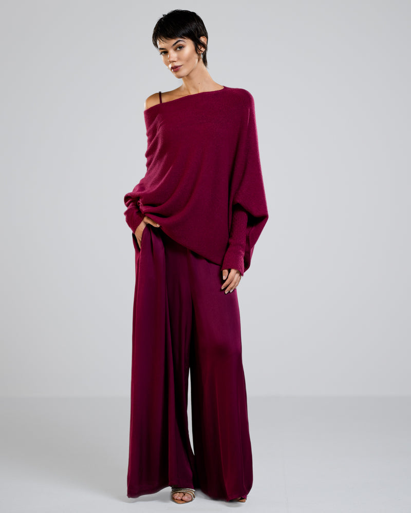 Asymmetric Draped | Burgundy