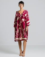 Jasmine Throw On Satin Dress | Burgundy