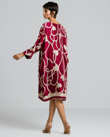 Jasmine Throw On Satin Dress | Burgundy