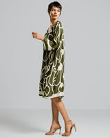 Jasmine Throw On Satin Dress | Khaki