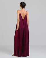 Eliza Satin Jumpsuit | Burgundy