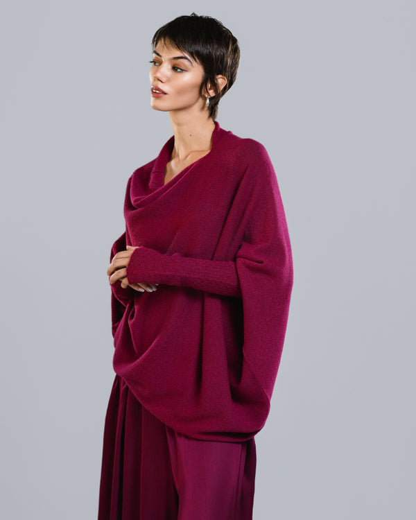 Asymmetric Draped | Burgundy