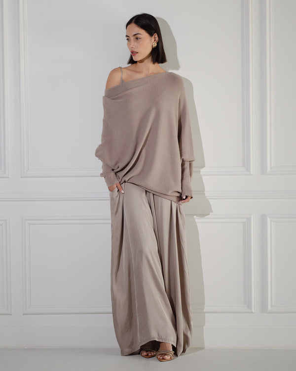 PRE-ORDER | Eliza Satin Jumpsuit | Mocha