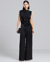 Cole Satin Trousers | Black