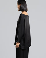 Aurelie Satin Top | Black