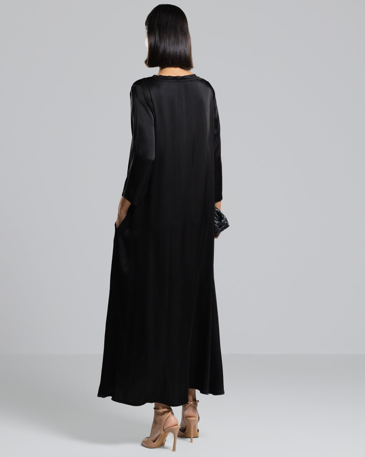 Dahlia Satin Dress | Black – JAKI