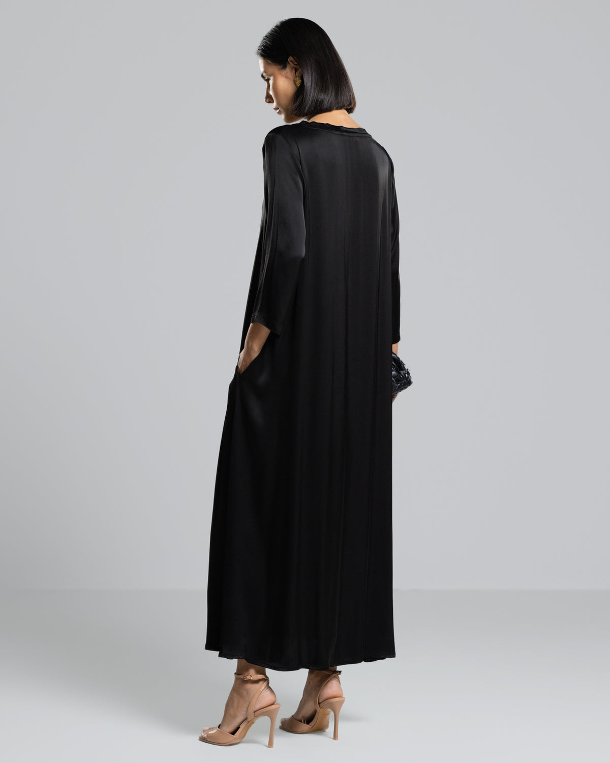 Dahlia Satin Dress | Black – JAKI