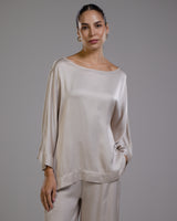 Aurelie Satin Top | Light Beige