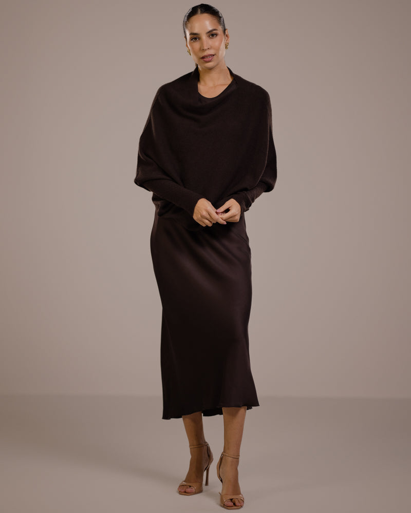 Asymmetric Draped | Espresso Brown