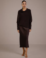 Asymmetric Draped | Espresso Brown