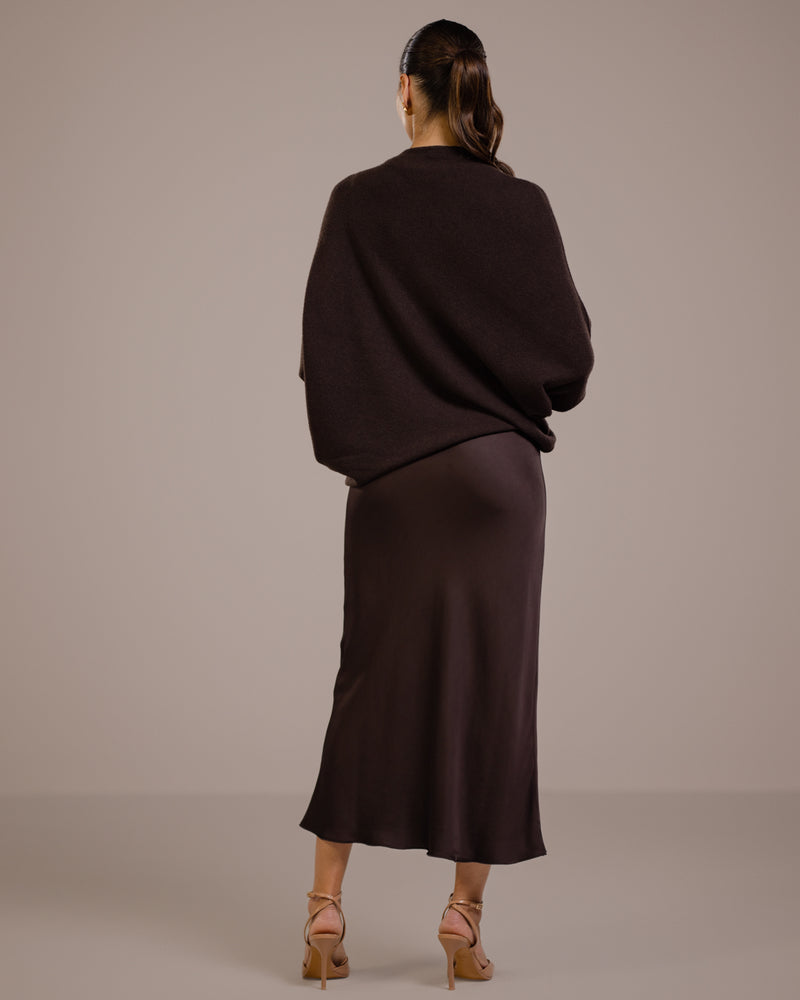 Asymmetric Draped | Espresso Brown