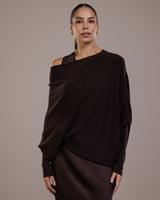 Asymmetric Draped | Espresso Brown