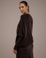 Asymmetric Draped | Espresso Brown