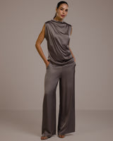 Cole Satin Trousers | Mink