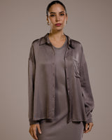 Kailin Satin Shirt | Mink