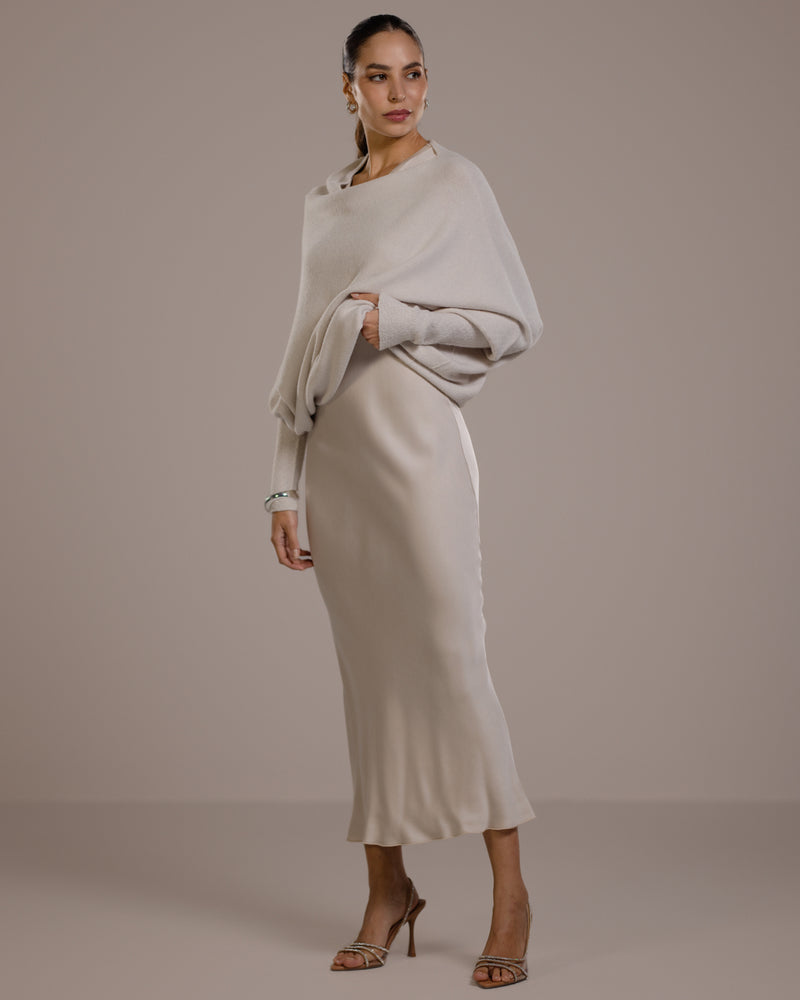 Sabrina Sleeveless Satin Dress | Light Beige JAKI Sabrina Sleeveless Satin Dress | Light Beige JAKI