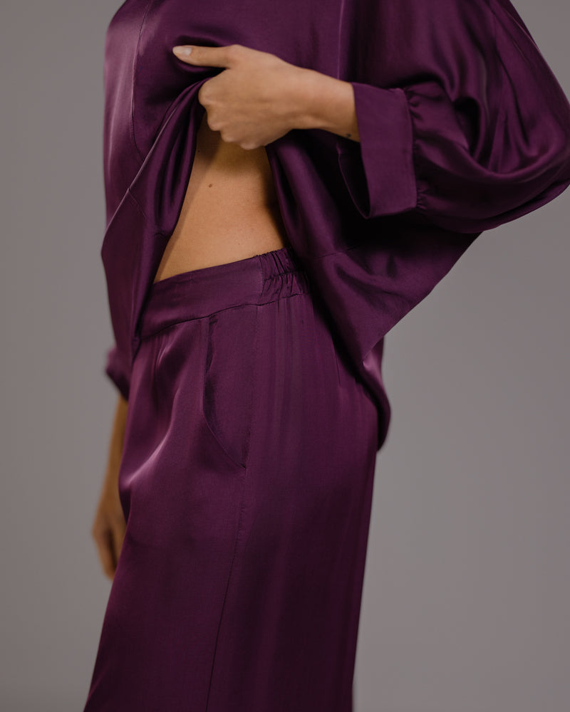 Cole Satin Trousers | Violet